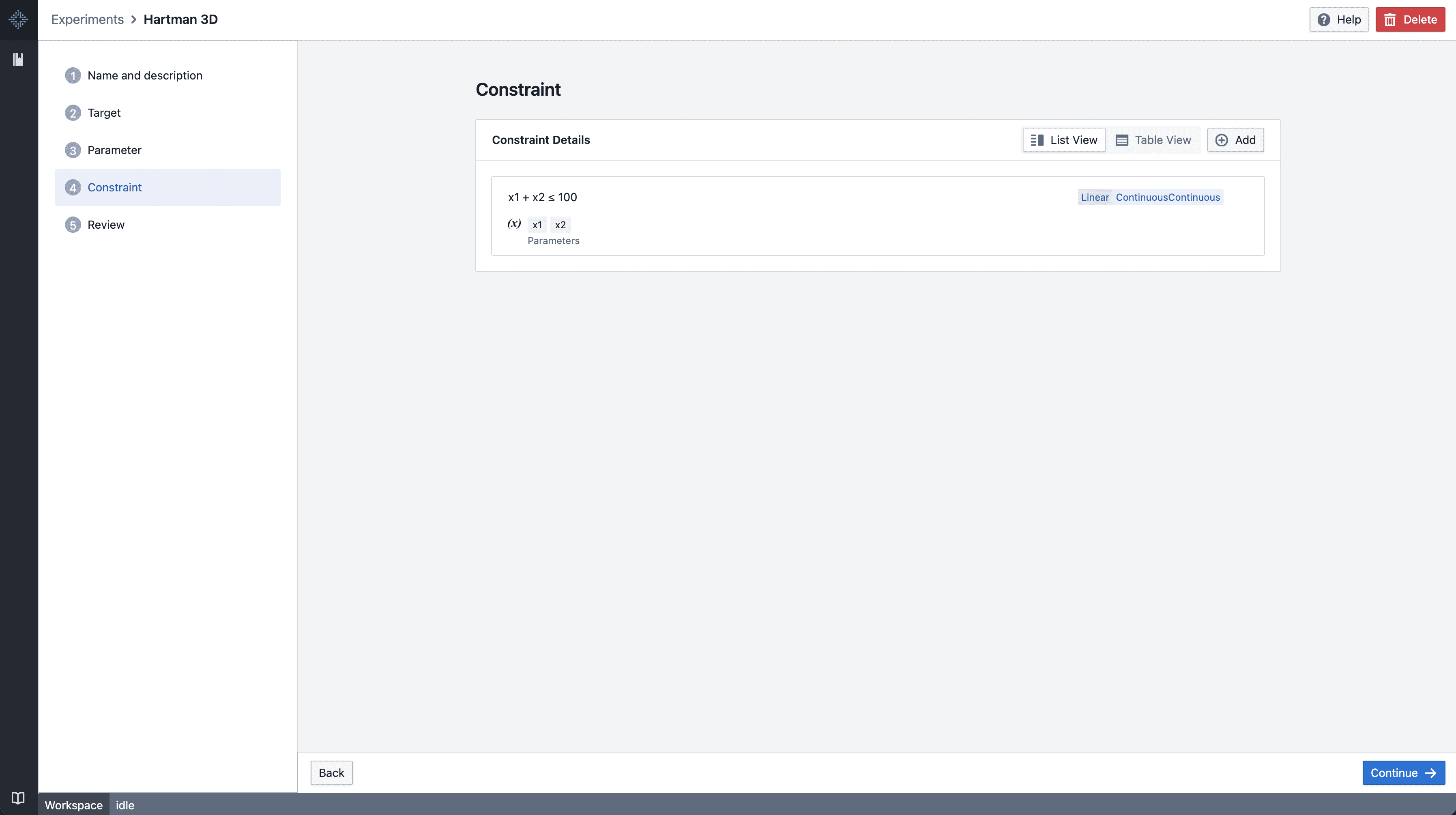 Constraints Screenshot